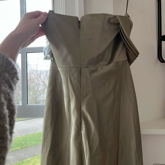 Birdy Grey Mia Shiny Satin Convertible Dress, Moss Green - Picture 5 of 6